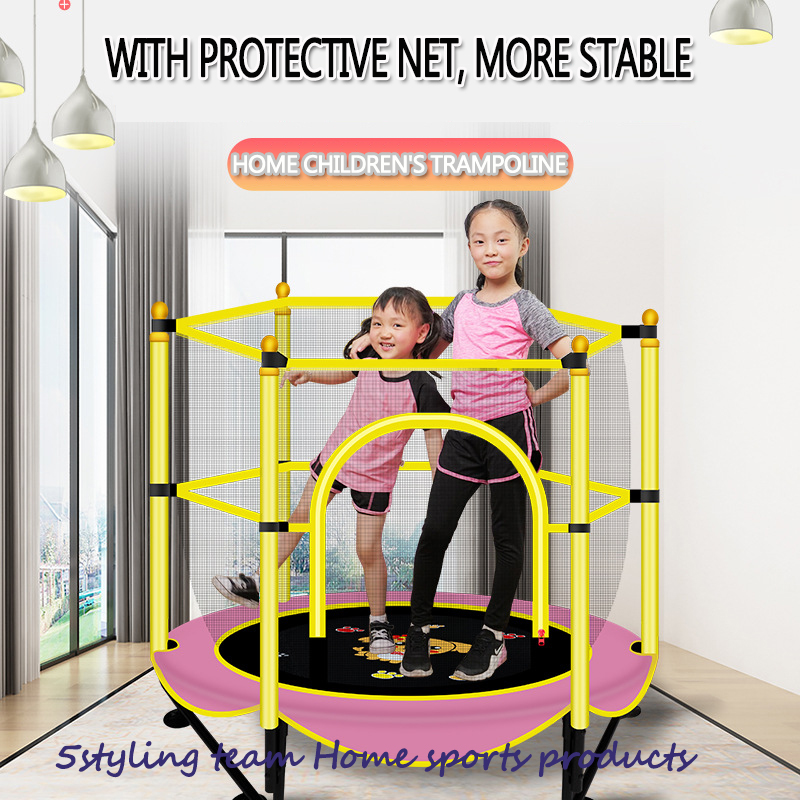A gyártó által közvetlenül értékesített kis beltéri pattogó ágy házi gyermekek számára, védőhálóval rendelkező gyermekek pattogó ágyával